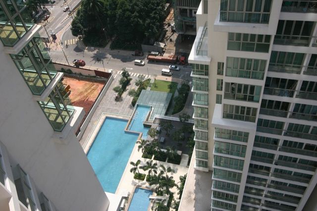 Swimming pool seen from the balcony