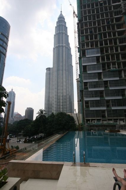 Petronas Twin Towers seen from the pool deck